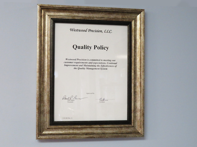 Westwood Precision's Quality Policy